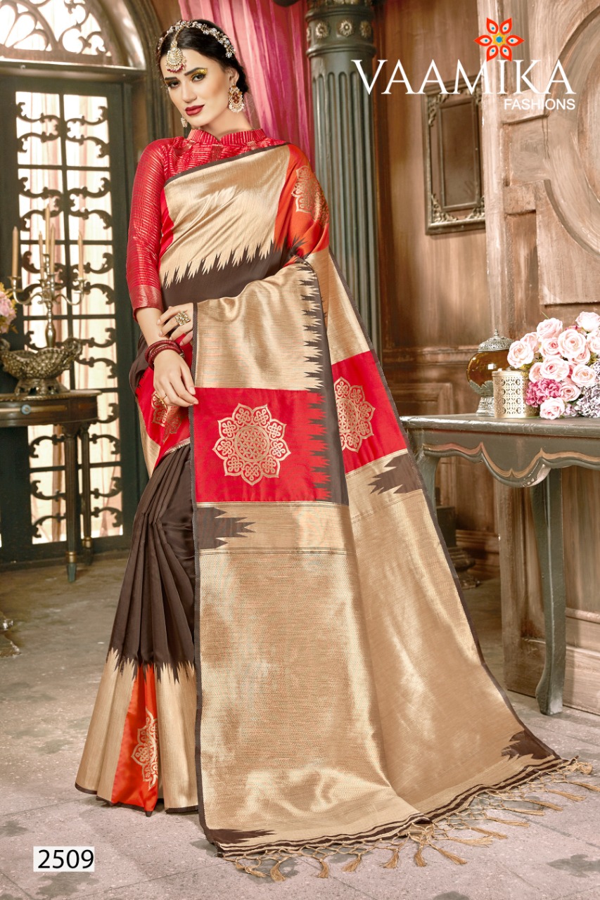 Heritage Silk By Vaamika Fashions 2501 To 2512 Series Designer Wedding Collection Beautiful Stylish Fancy Colorful Party Wear & Occasional Wear Silk Sarees At Wholesale Price
