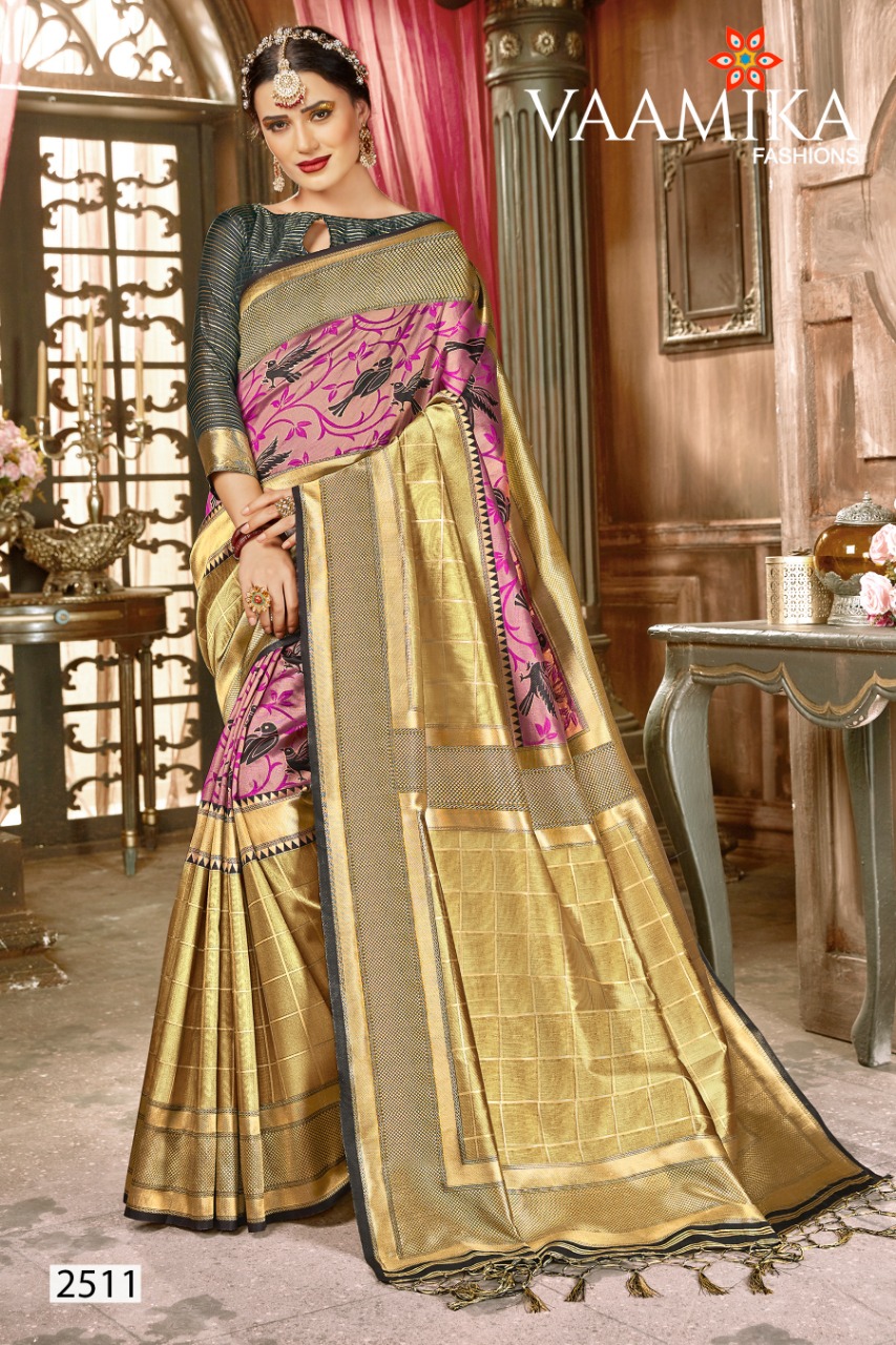 Heritage Silk By Vaamika Fashions 2501 To 2512 Series Designer Wedding Collection Beautiful Stylish Fancy Colorful Party Wear & Occasional Wear Silk Sarees At Wholesale Price