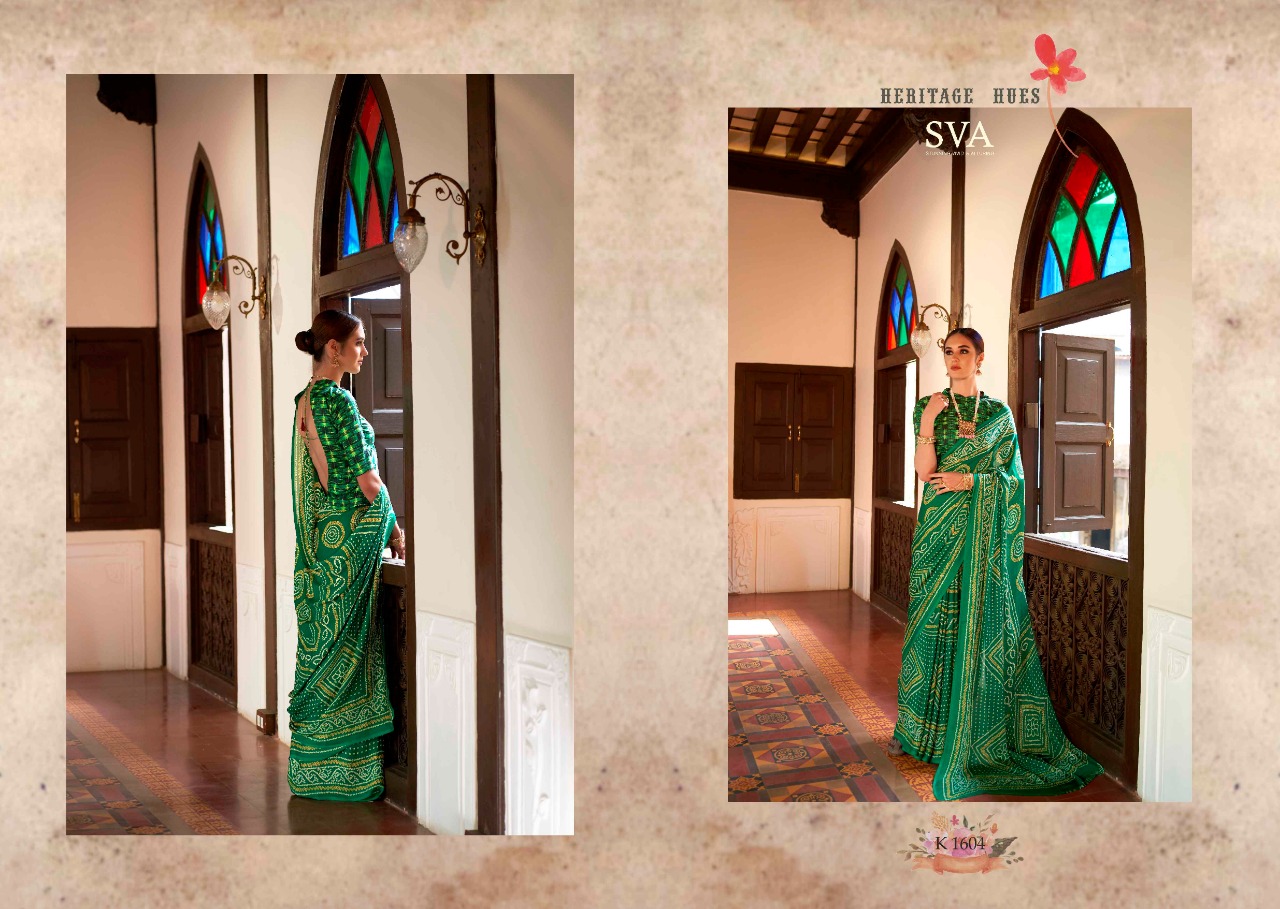 Heritage By Sva 1601 To 1612 Series Indian Traditional Wear Collection Beautiful Stylish Fancy Colorful Party Wear & Occasional Wear Weightless Chiffon Sarees At Wholesale Price
