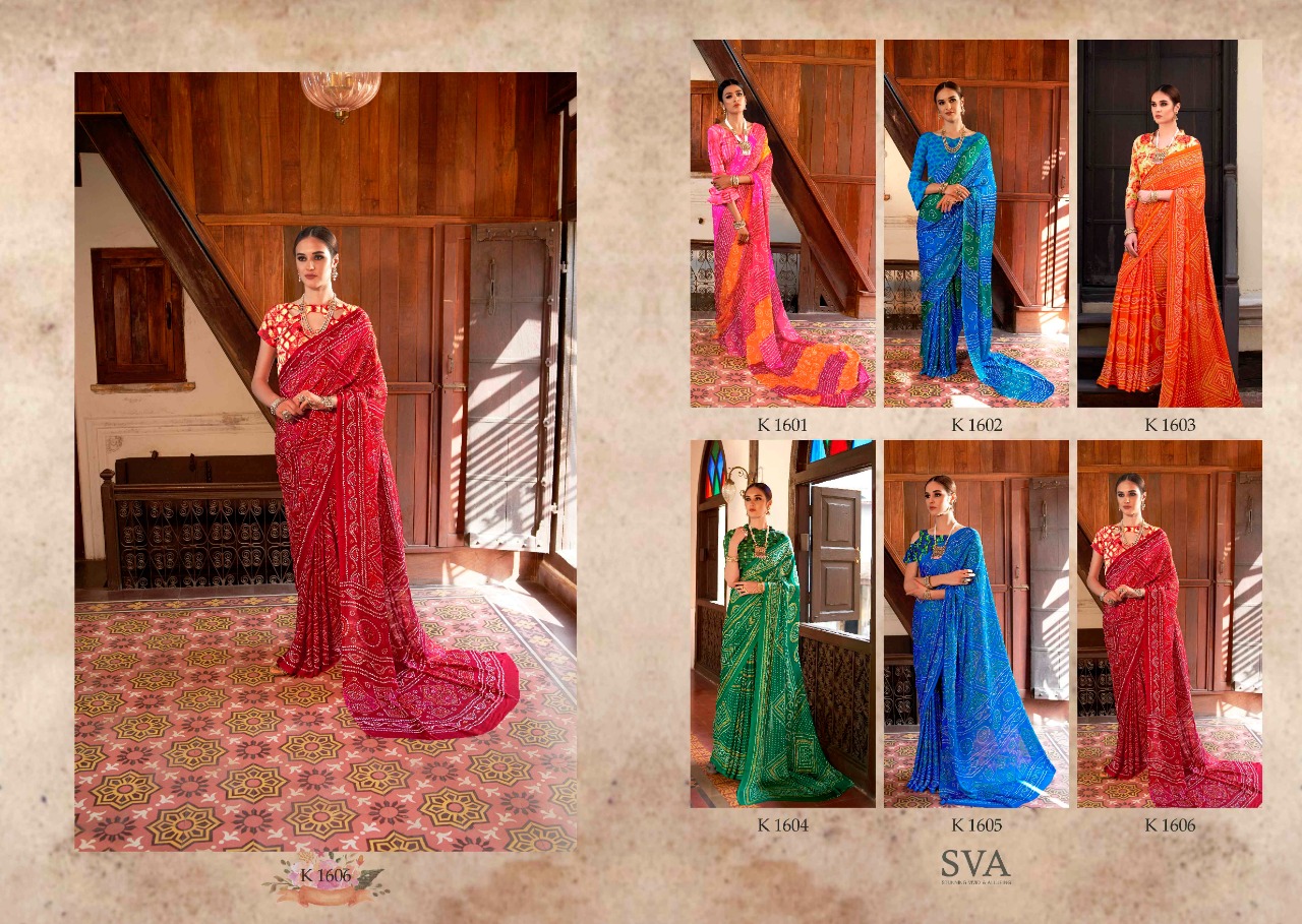 Heritage By Sva 1601 To 1612 Series Indian Traditional Wear Collection Beautiful Stylish Fancy Colorful Party Wear & Occasional Wear Weightless Chiffon Sarees At Wholesale Price