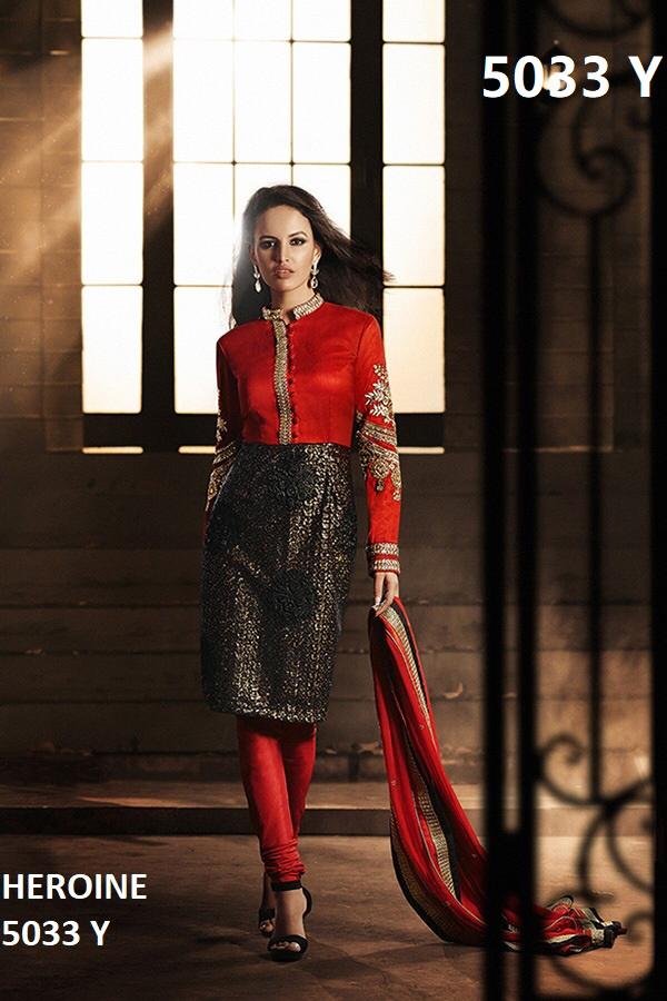 Heroine 5033 Colours By Jinaam Dresses Beautiful Stylish Designer Printed And Embroidered Party Wear Occasional Wear Bhagalpuri Silk/net Dresses At Wholesale Price