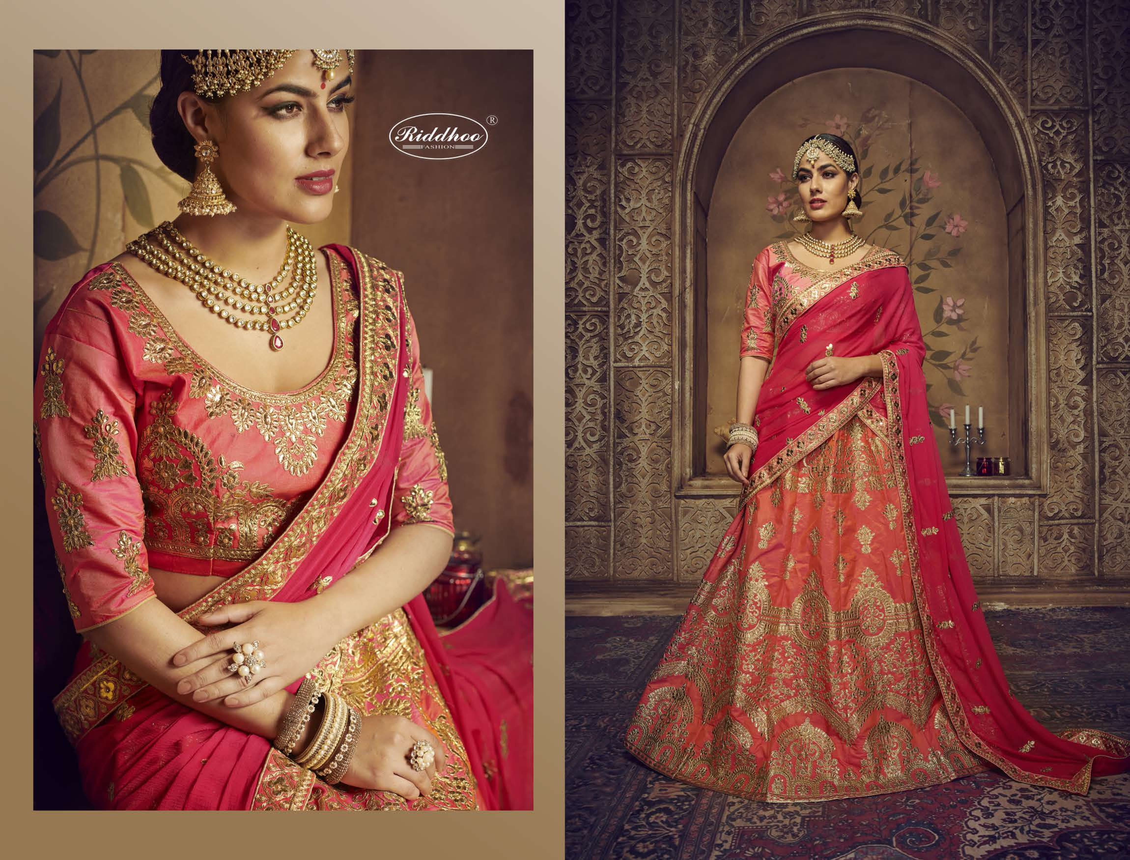 Hiranya By Riddhoo Fashion 01 To 08 Series Designer Wedding Collection Beautiful Stylish Fancy Colorful Party Wear & Occasional Wear Silk Embroidered Lehengas At Wholesale Price