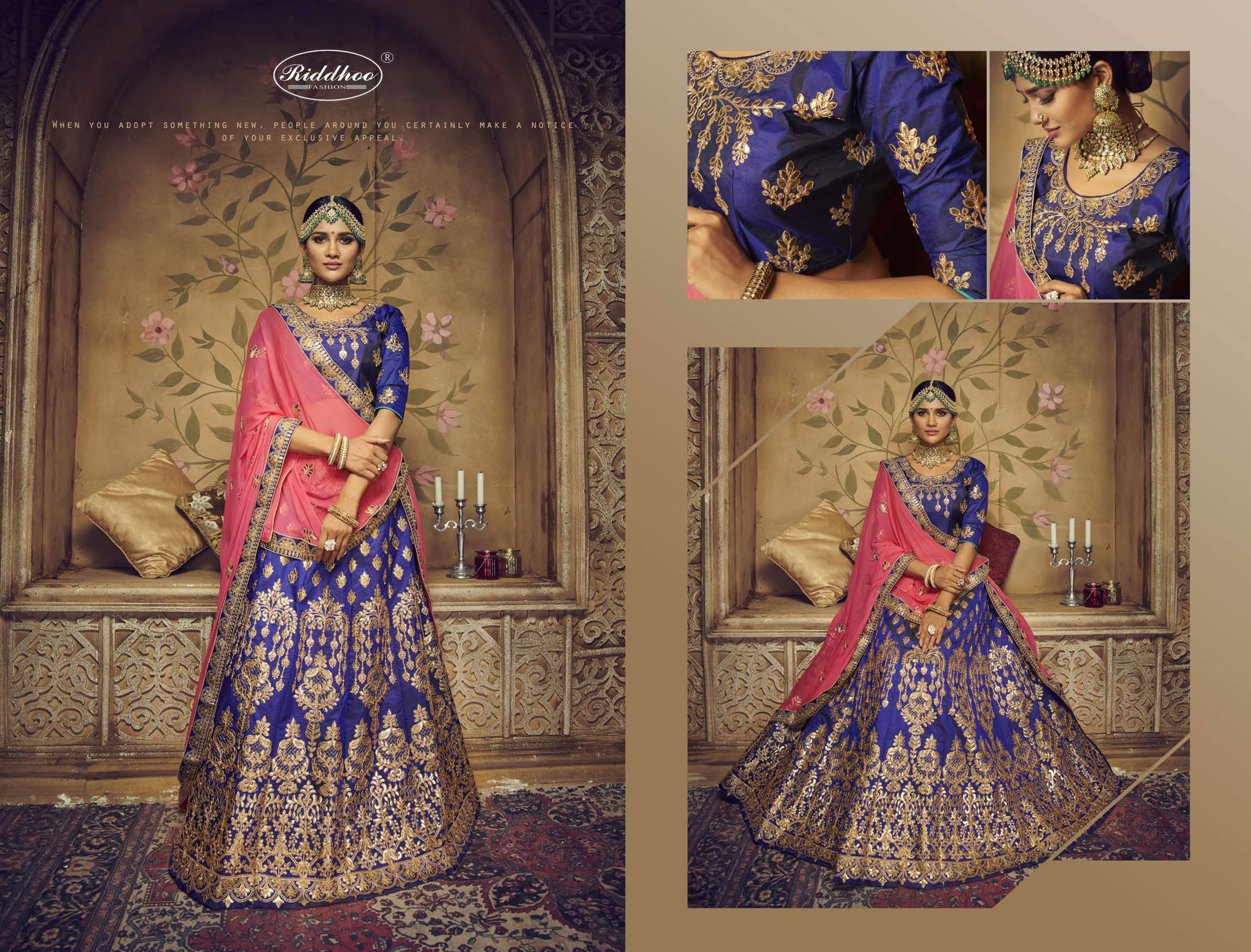 Hiranya By Riddhoo Fashion 01 To 08 Series Designer Wedding Collection Beautiful Stylish Fancy Colorful Party Wear & Occasional Wear Silk Embroidered Lehengas At Wholesale Price