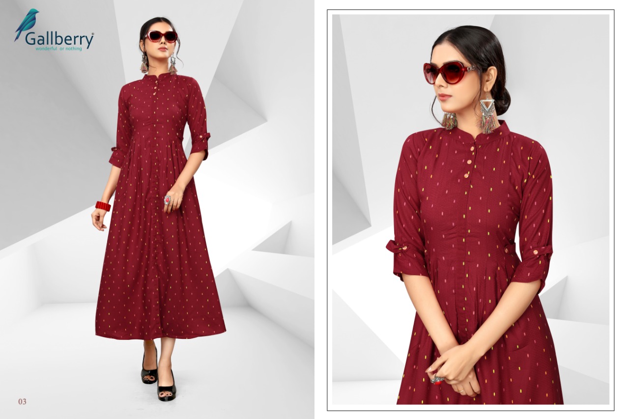 Hit List By Gallberry 01 To 09 Series Beautiful Colorful Stylish Fancy Casual Wear & Ethnic Wear & Ready To Wear Rayon Butti Jacquard Kurtis At Wholesale Price