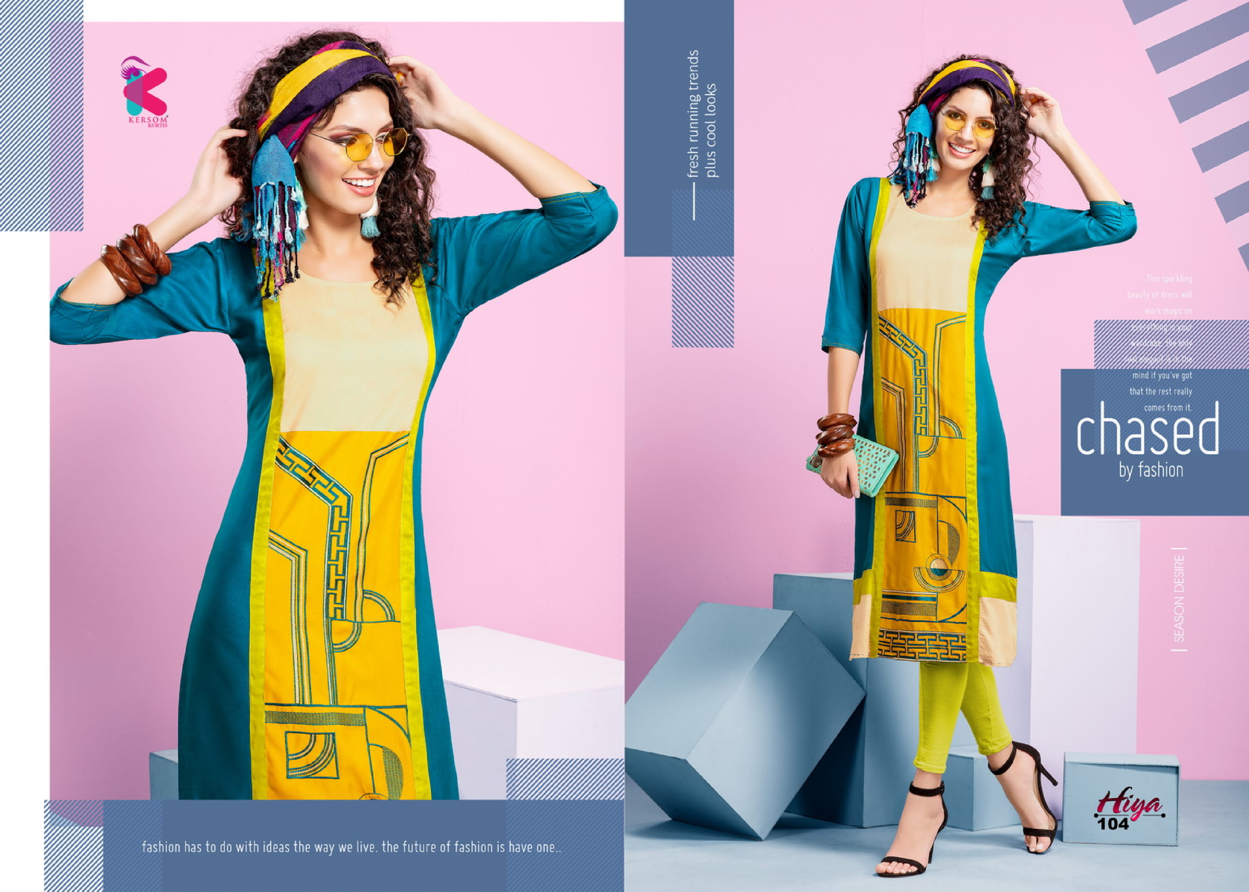 Hiya By Kersom 101 To 108 Series Beautiful Colorful Stylish Fancy Casual Wear & Ethnic Wear & Ready To Wear Heavy Rayon Embroidered Kurtis At Wholesale Price