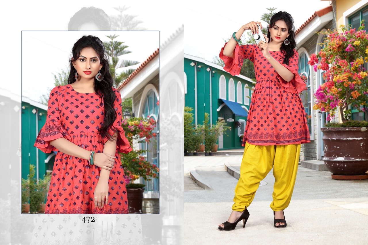 Heldon Vol-1 By Kedar Creation 471 To 475 Series Beautiful Stylish Fancy Colorful Casual Wear & Ethnic Wear & Ready To Wear Rayon Printed Kurtis & Palazzos At Wholesale Price