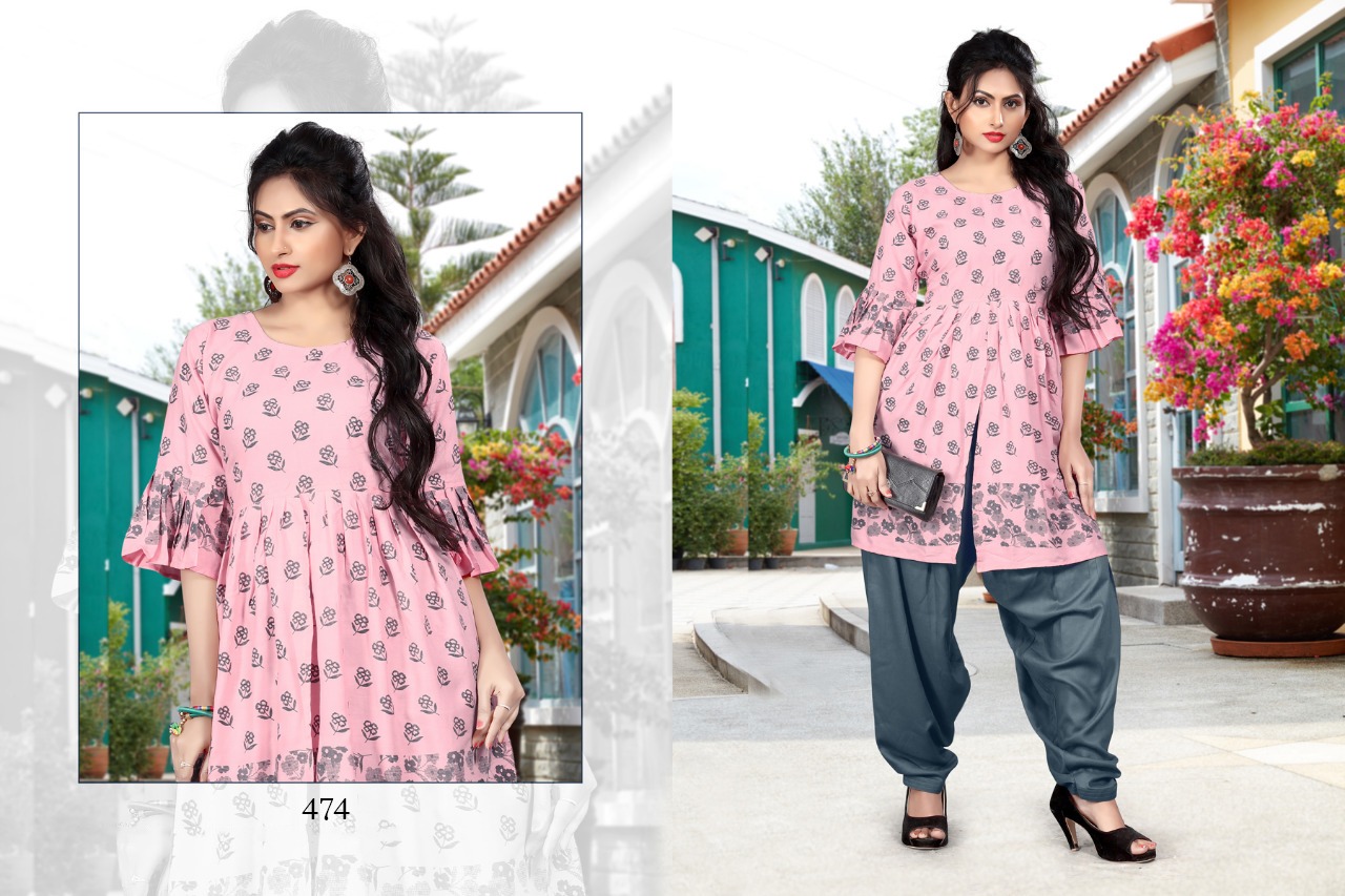 Heldon Vol-1 By Kedar Creation 471 To 475 Series Beautiful Stylish Fancy Colorful Casual Wear & Ethnic Wear & Ready To Wear Rayon Printed Kurtis & Palazzos At Wholesale Price
