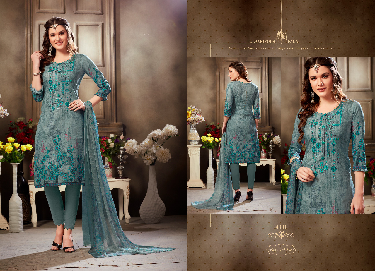 Honey Star Vol-4 By Hot Line 4001 To 4010 Series Designer Collection Beautiful Stylish Fancy Colorful Party Wear & Occasional Wear Pure Cambric Digital Style Printed Dresses At Wholesale Price