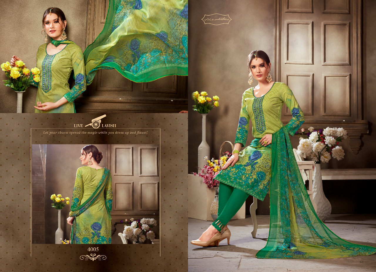 Honey Star Vol-4 By Hot Line 4001 To 4010 Series Designer Collection Beautiful Stylish Fancy Colorful Party Wear & Occasional Wear Pure Cambric Digital Style Printed Dresses At Wholesale Price