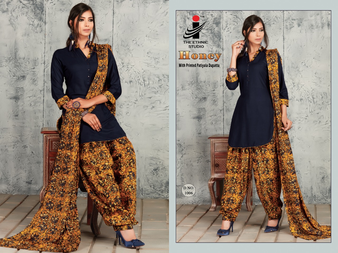 Honey By The Ethnic Studion 1001 To 1008 Series Designer Patiyala Suits Collection Beautiful Stylish Fancy Colorful Party Wear & Occasional Wear Heavy Rayon Printed Dresses At Wholesale Price