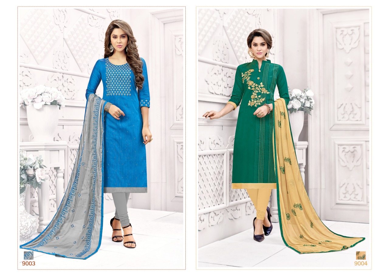 Hotspot By Raghav Royals 9001 To 912 Series Beautiful Suits Stylish Fancy Colorful Casual Wear & Ethnic Wear & Ready To Wear Souyh Silk Embroidered Dresses At Wholesale Price