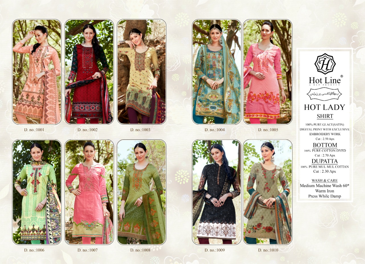 Hot Lady Vol-9 By Hot Line 1001 To 1010 Series Beautiful Suits Stylish Fancy Colorful Casual Wear & Ethnic Wear & Ready To Wear Cotton Digital Print Dresses At Wholesale Price