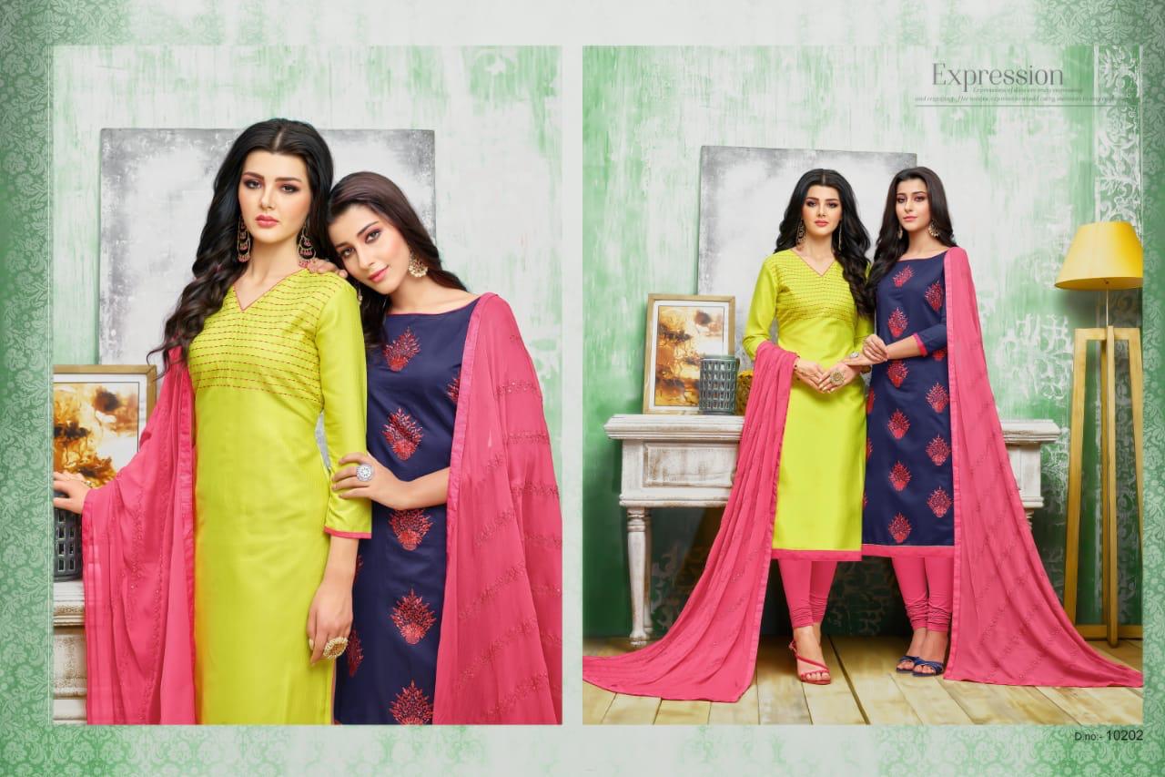 Hum Tum Vol-13 By R R Fashion 10201 To 10212 Series Beautiful Suits Stylish Colorful Fancy Casual Wear & Ethnic Wear Chanderi Embroidery Dresses At Wholesale Price