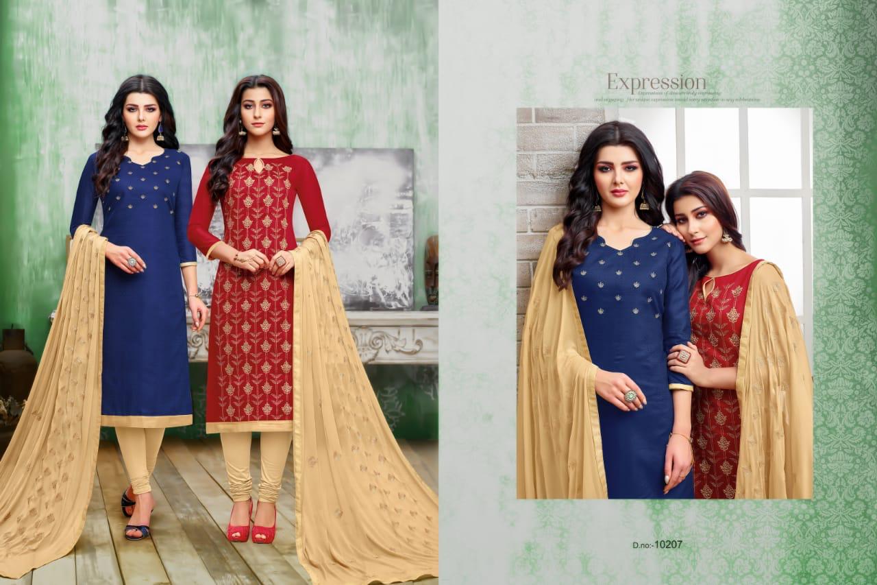 Hum Tum Vol-13 By R R Fashion 10201 To 10212 Series Beautiful Suits Stylish Colorful Fancy Casual Wear & Ethnic Wear Chanderi Embroidery Dresses At Wholesale Price