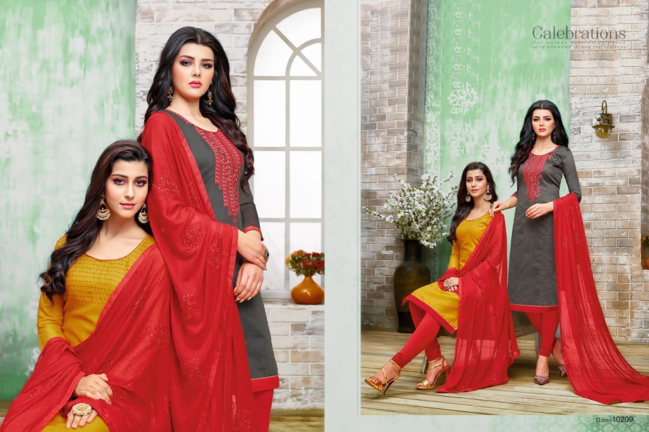 Hum Tum Vol-13 By R R Fashion 10201 To 10212 Series Beautiful Suits Stylish Colorful Fancy Casual Wear & Ethnic Wear Chanderi Embroidery Dresses At Wholesale Price