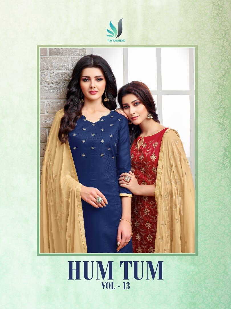 Hum Tum Vol-13 By R R Fashion 10201 To 10212 Series Beautiful Suits Stylish Colorful Fancy Casual Wear & Ethnic Wear Chanderi Embroidery Dresses At Wholesale Price