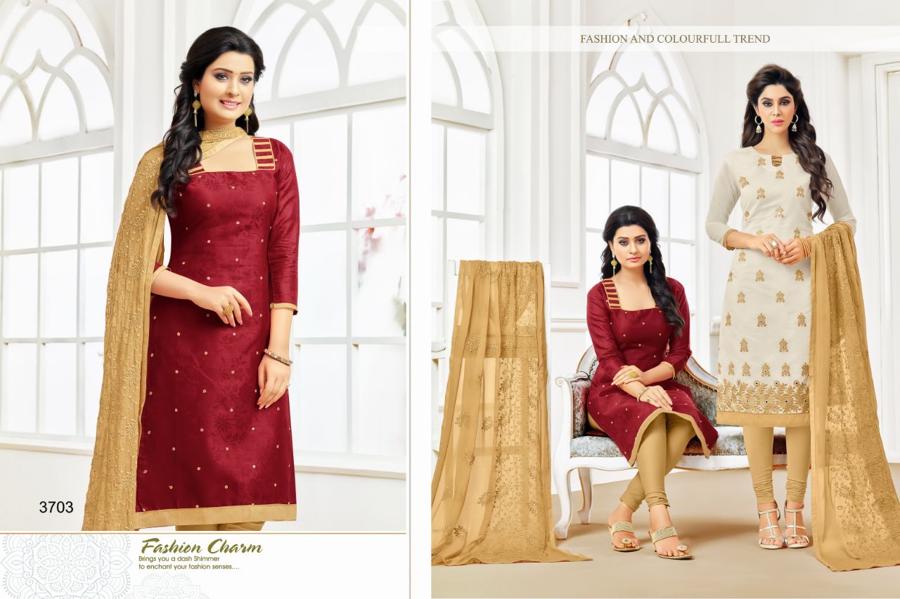 Hum Tum Vol-7 By Rr Fashion 3701 To 3712 Series Beautiful Stylish Fancy Colorful Party Wear & Ethnic Wear Chanderi & Pure Cotton Jacquard Printed Dresses At Wholesale Price