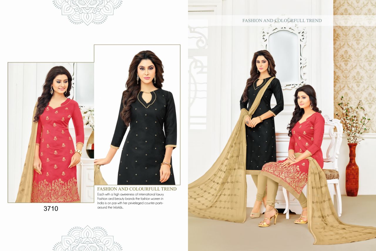 Hum Tum Vol-7 By Rr Fashion 3701 To 3712 Series Beautiful Stylish Fancy Colorful Party Wear & Ethnic Wear Chanderi & Pure Cotton Jacquard Printed Dresses At Wholesale Price