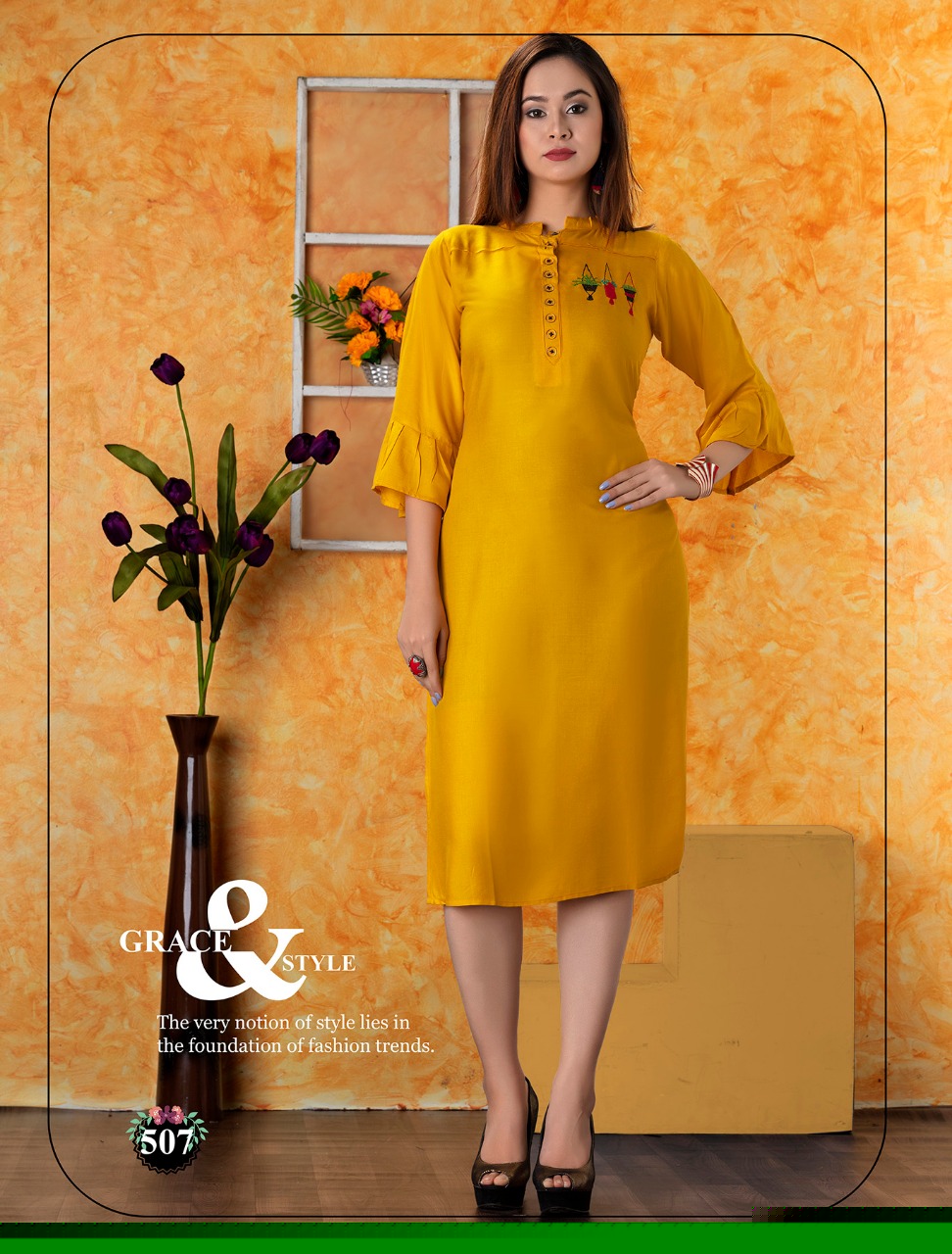 Ibadat By Royal Collection 501 To 510 Series Beautiful Stylish Fancy Colorful Casual Wear & Ethnic Wear & Ready To Wear Rayon Prints Kurtis At Wholesale Price
