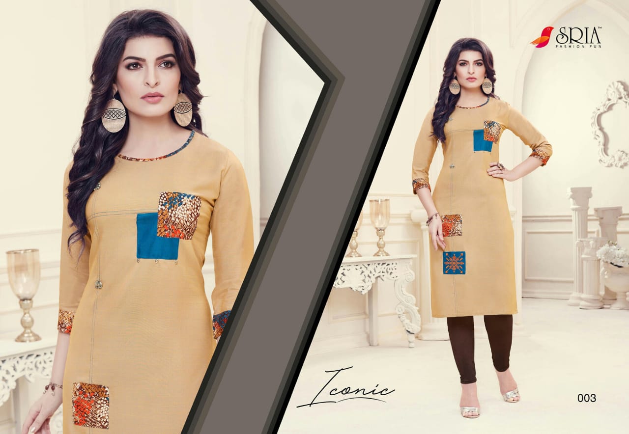 Iconic By Sria 001 To 008 Series Beautiful Stylish Colorful Fancy Casual Wear & Ethnic Wear & Ready To Wear Two Tone Rayon Printed Kurtis At Wholesale Price