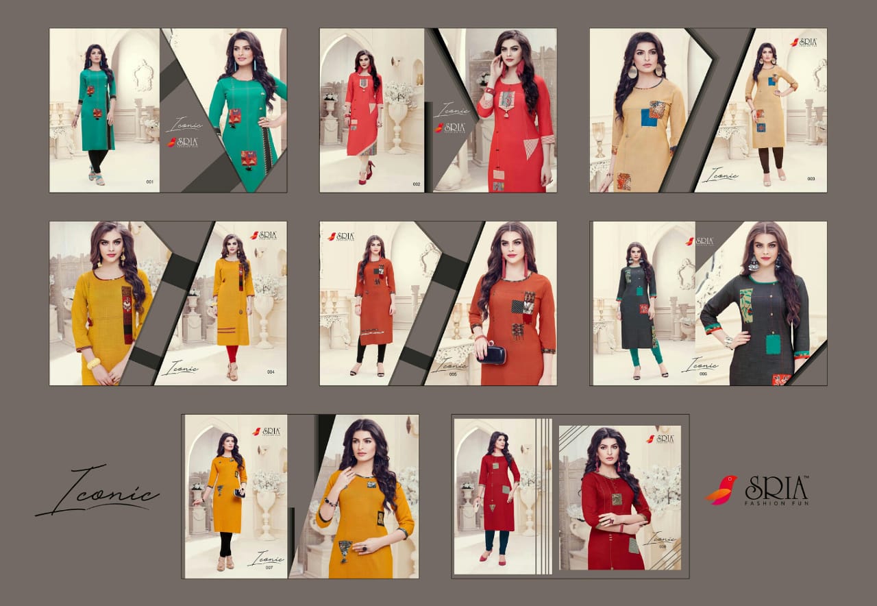 Iconic By Sria 001 To 008 Series Beautiful Stylish Colorful Fancy Casual Wear & Ethnic Wear & Ready To Wear Two Tone Rayon Printed Kurtis At Wholesale Price