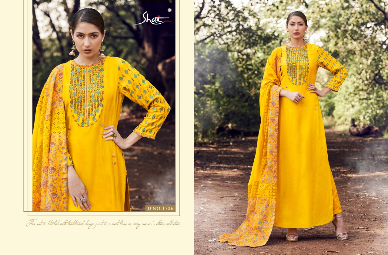 Ijazat By Shai 1721 To 1729 Series Beautiful Suits Stylish Colorful Fancy Casual Wear & Ethnic Wear Pure Bember Moga Silk Embroidery Dresses At Wholesale Price