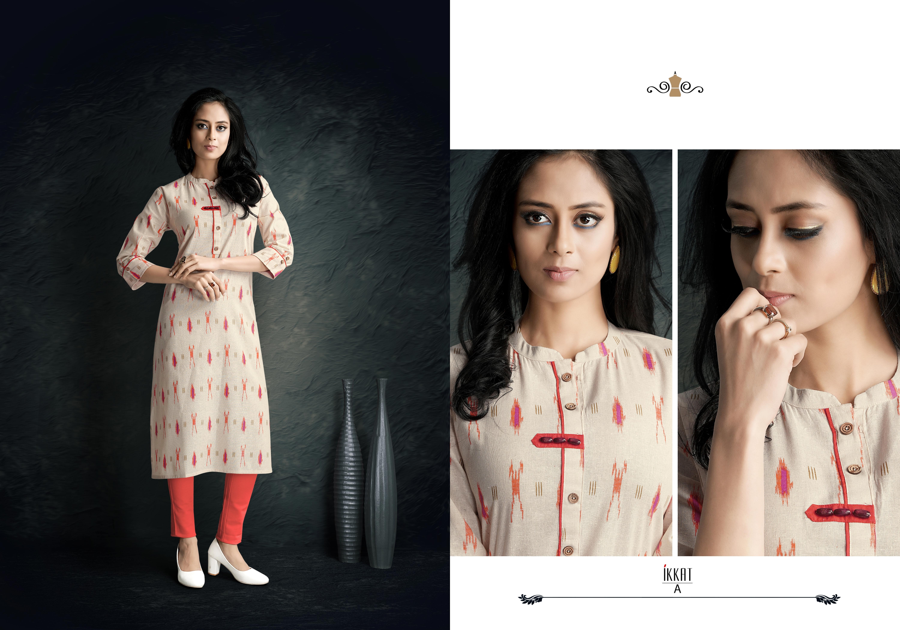 Ikkat By Prettify A To D Series Indian Traditional Wear Collection Beautiful Stylish Fancy Colorful Party Wear & Occasional Wear Cotton Printed Kurtis At Wholesale Price