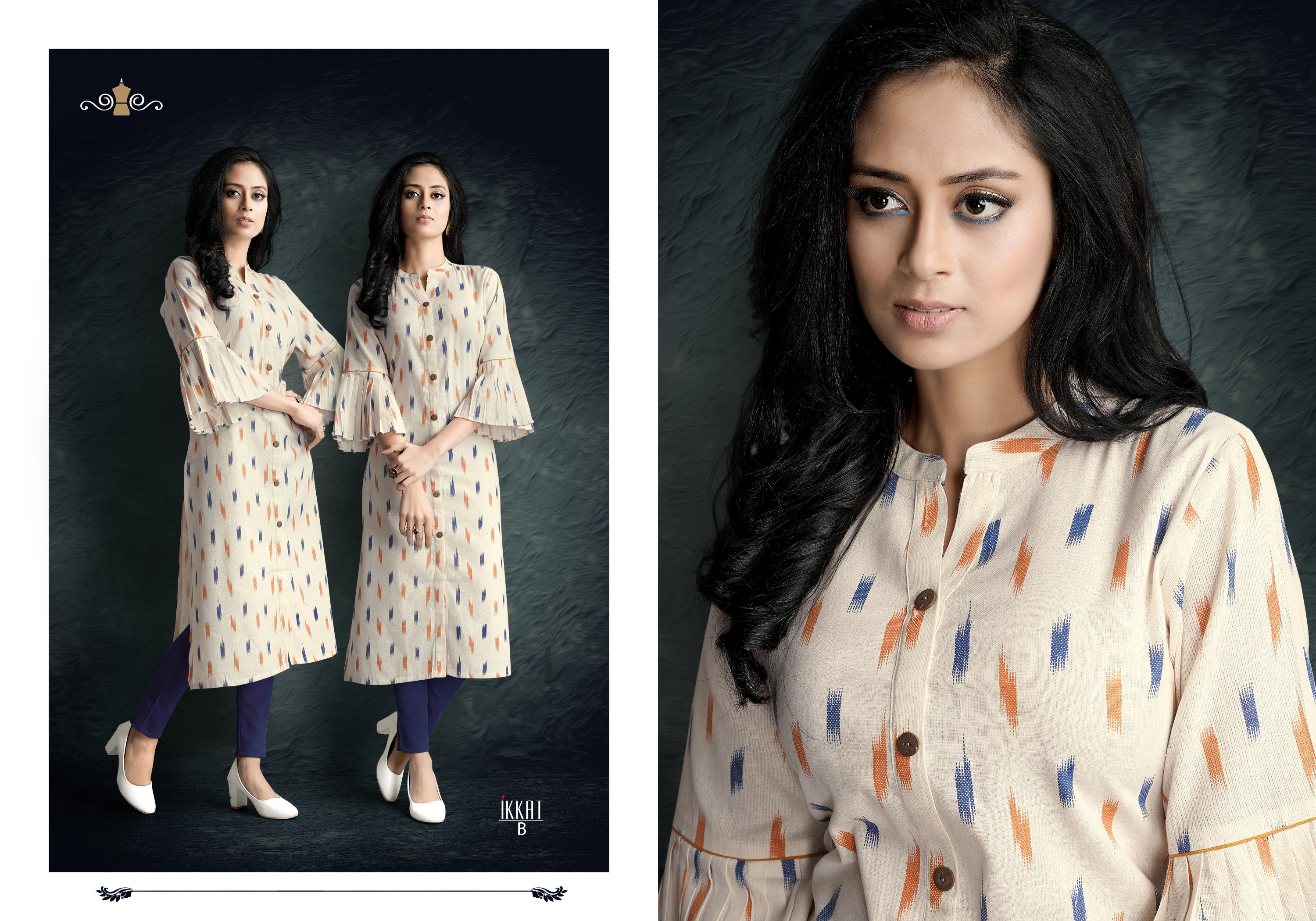 Ikkat By Prettify A To D Series Indian Traditional Wear Collection Beautiful Stylish Fancy Colorful Party Wear & Occasional Wear Cotton Printed Kurtis At Wholesale Price