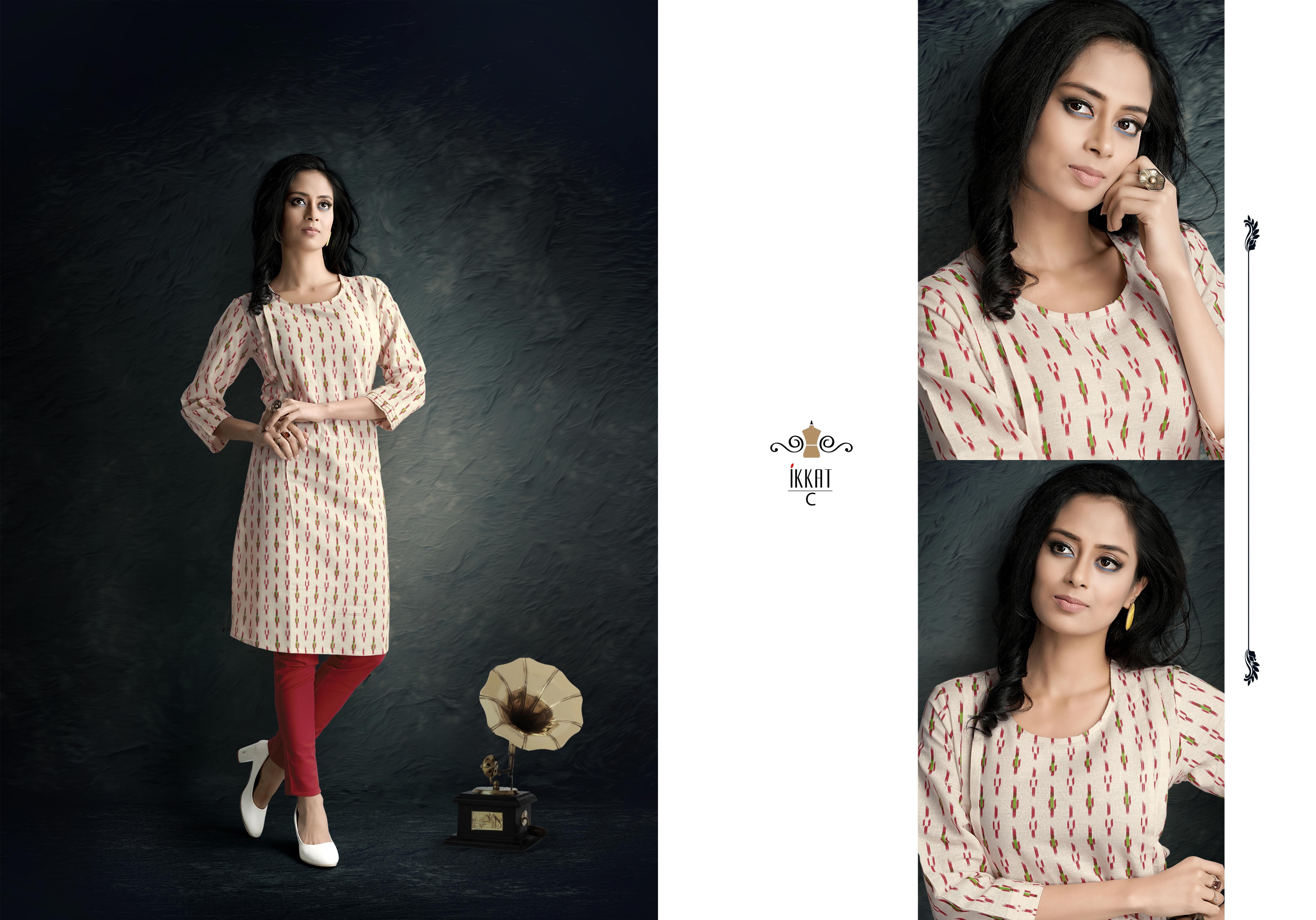 Ikkat By Prettify A To D Series Indian Traditional Wear Collection Beautiful Stylish Fancy Colorful Party Wear & Occasional Wear Cotton Printed Kurtis At Wholesale Price
