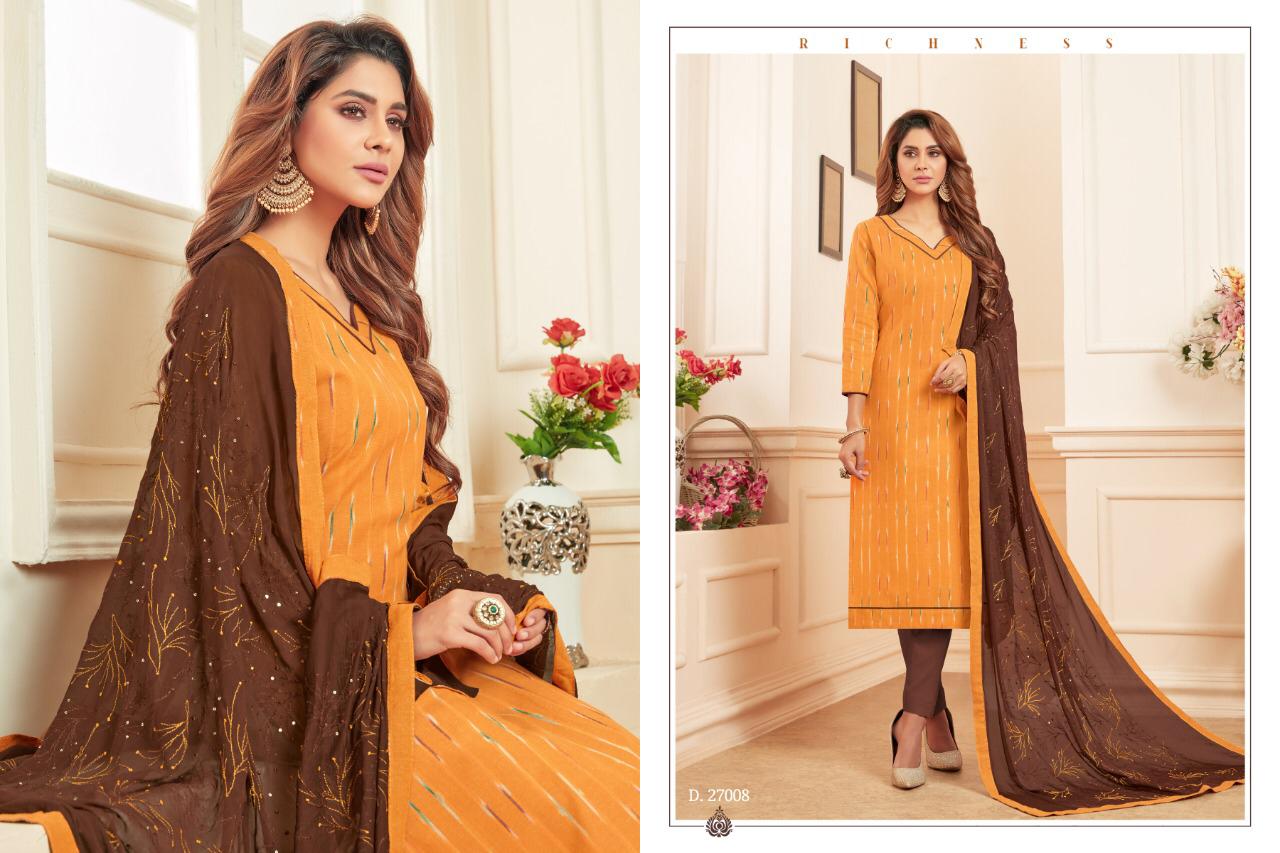 Ikkat By Raghav Creation 27001 To 27012 Series Beautiful Suits Colorful Stylish Fancy Colorful Casual Wear & Ethnic Wear Pure Handloom Cotton Dresses At Wholesale Price