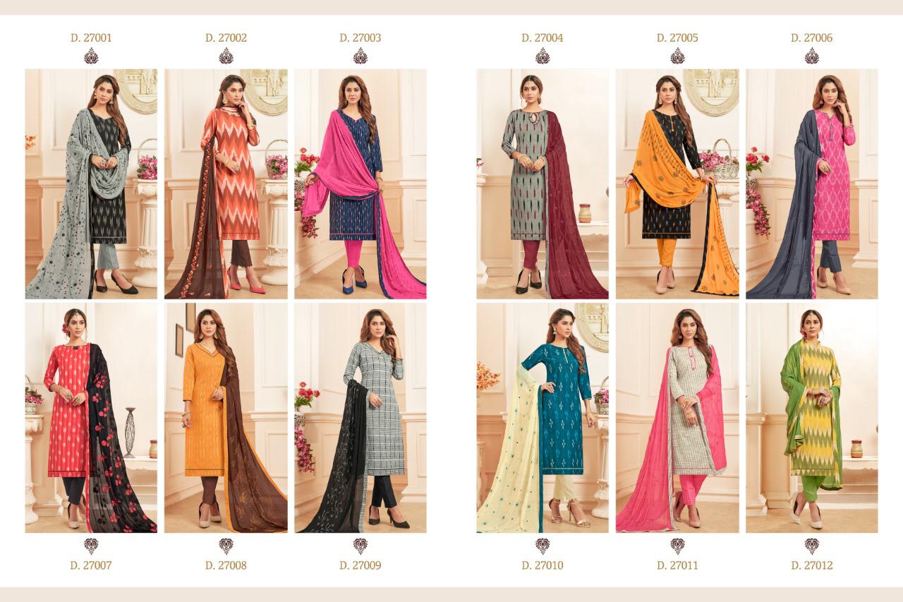 Ikkat By Raghav Creation 27001 To 27012 Series Beautiful Suits Colorful Stylish Fancy Colorful Casual Wear & Ethnic Wear Pure Handloom Cotton Dresses At Wholesale Price