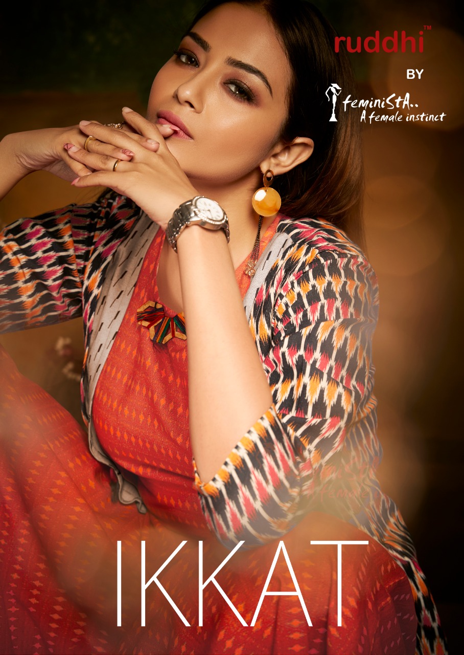 Ikkat By Ruddhi Dressline 241 To 247 Series Beautiful Stylish Fancy Colorful Casual Wear & Ethnic Wear & Ready To Wear Cotton Khadi Kurtis With Jacket At Wholesale Price