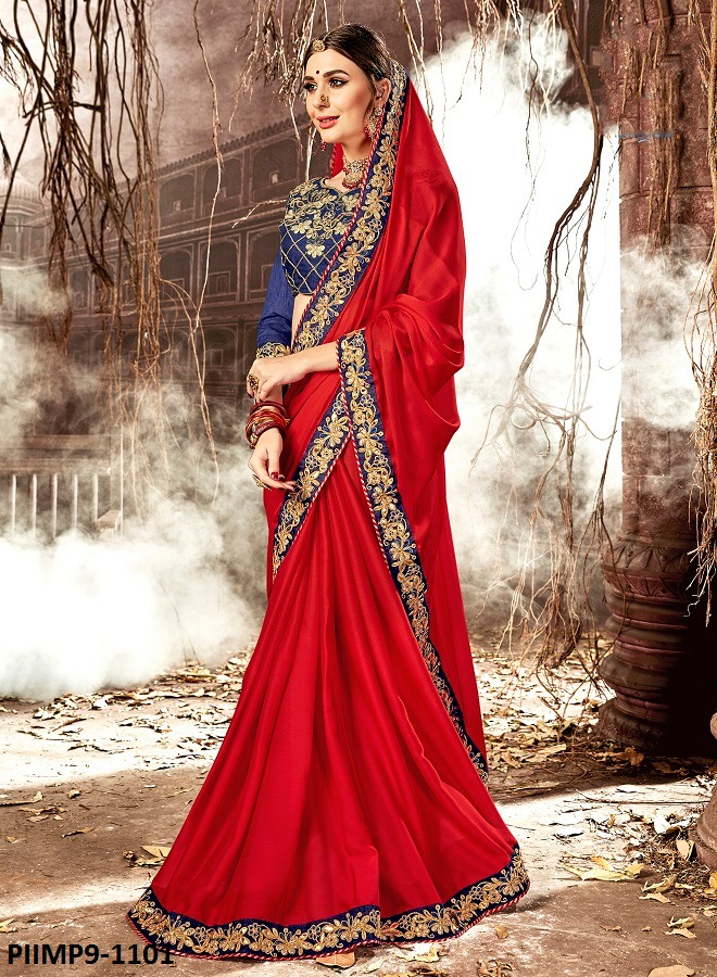 Impression Vol-9 By Pikasho 1101 To 1112 Series Indian Traditional Wear Collection Beautiful Stylish Fancy Colorful Party Wear & Occasional Wear Georgette Embroidered Sarees At Wholesale Price