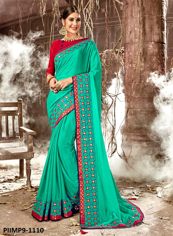 Impression Vol-9 By Pikasho 1101 To 1112 Series Indian Traditional Wear Collection Beautiful Stylish Fancy Colorful Party Wear & Occasional Wear Georgette Embroidered Sarees At Wholesale Price