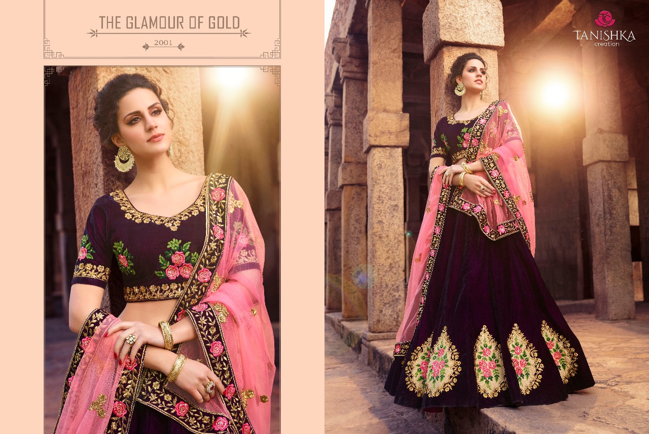 Impression By Tanishka Creation 2001 To 2012 Series Indian Traditional Wear Collection Beautiful Stylish Fancy Colorful Party Wear & Occasional Wear Silk & Velvet Lehengas At Wholesale Price
