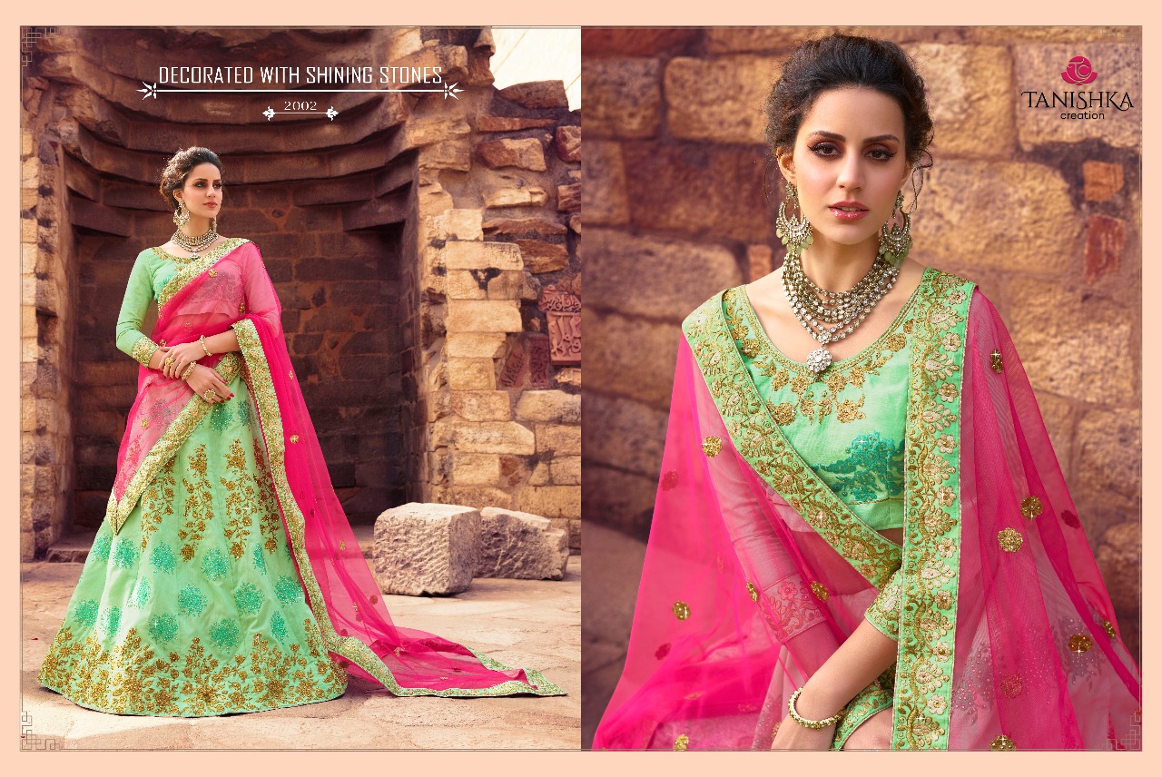 Impression By Tanishka Creation 2001 To 2012 Series Indian Traditional Wear Collection Beautiful Stylish Fancy Colorful Party Wear & Occasional Wear Silk & Velvet Lehengas At Wholesale Price