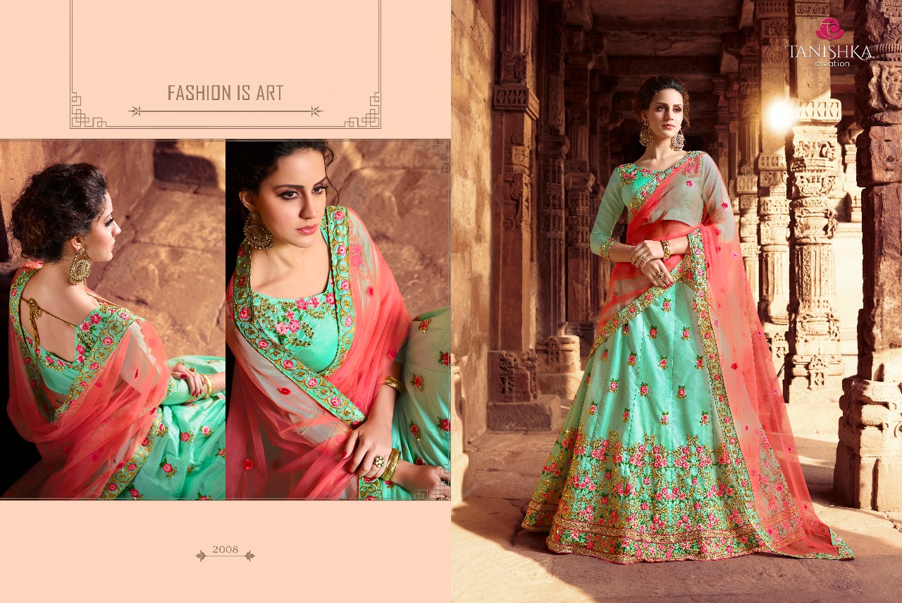 Impression By Tanishka Creation 2001 To 2012 Series Indian Traditional Wear Collection Beautiful Stylish Fancy Colorful Party Wear & Occasional Wear Silk & Velvet Lehengas At Wholesale Price