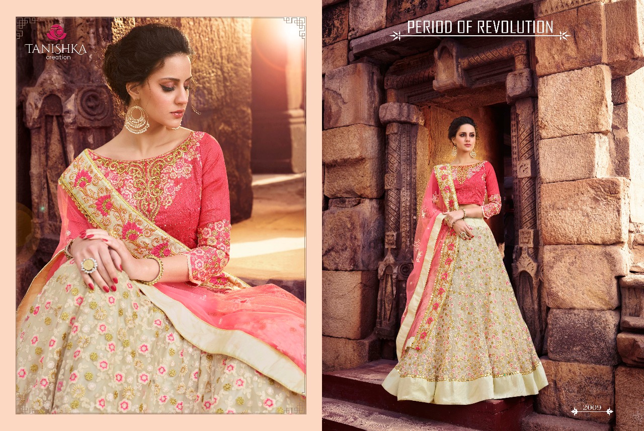 Impression By Tanishka Creation 2001 To 2012 Series Indian Traditional Wear Collection Beautiful Stylish Fancy Colorful Party Wear & Occasional Wear Silk & Velvet Lehengas At Wholesale Price