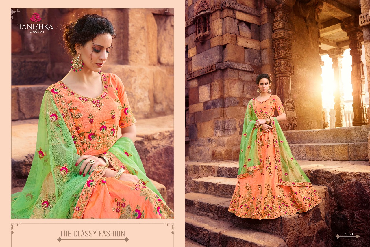Impression By Tanishka Creation 2001 To 2012 Series Indian Traditional Wear Collection Beautiful Stylish Fancy Colorful Party Wear & Occasional Wear Silk & Velvet Lehengas At Wholesale Price