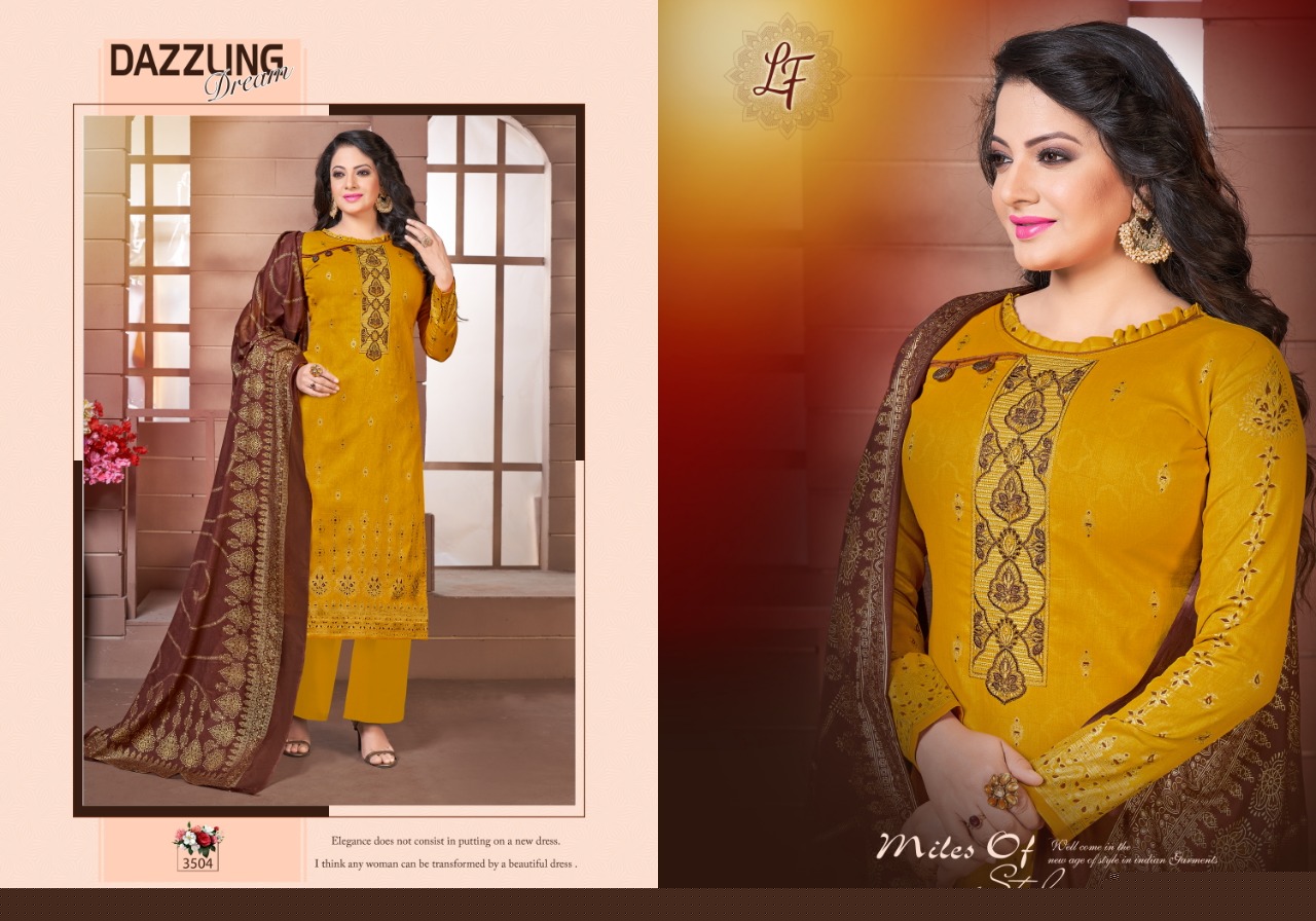 Inayat Vol-35 By Lavli Fashion 3501 To 3508 Series Beautiful Pakistani Suits Stylish Fancy Colorful Party Wear & Ethnic Wear Glace Cotton Print With Embroidered Dresses At Wholesale Price