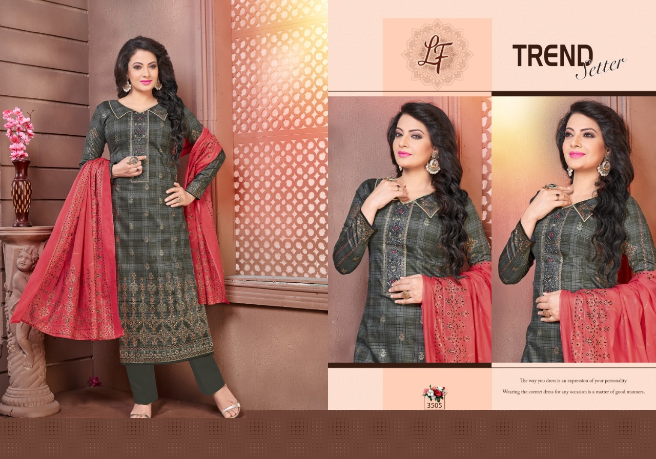 Inayat Vol-35 By Lavli Fashion 3501 To 3508 Series Beautiful Pakistani Suits Stylish Fancy Colorful Party Wear & Ethnic Wear Glace Cotton Print With Embroidered Dresses At Wholesale Price