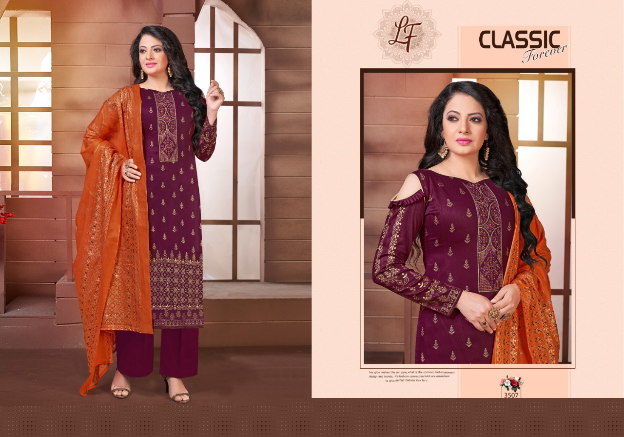 Inayat Vol-35 By Lavli Fashion 3501 To 3508 Series Beautiful Pakistani Suits Stylish Fancy Colorful Party Wear & Ethnic Wear Glace Cotton Print With Embroidered Dresses At Wholesale Price