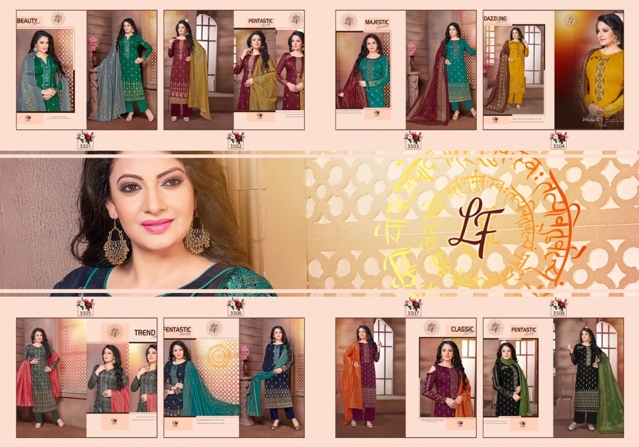 Inayat Vol-35 By Lavli Fashion 3501 To 3508 Series Beautiful Pakistani Suits Stylish Fancy Colorful Party Wear & Ethnic Wear Glace Cotton Print With Embroidered Dresses At Wholesale Price