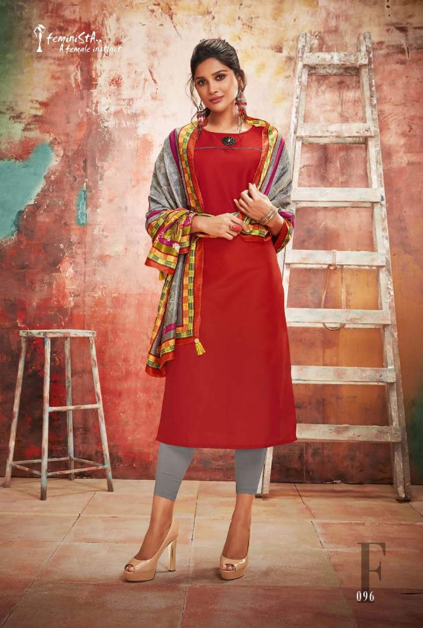 Inayat By Feminista 091 To 099 Series Beautiful Stylish Fancy Colorful Casual Wear & Ethnic Wear & Ready To Wear Muslin With Stole Kurtis At Wholesale Price