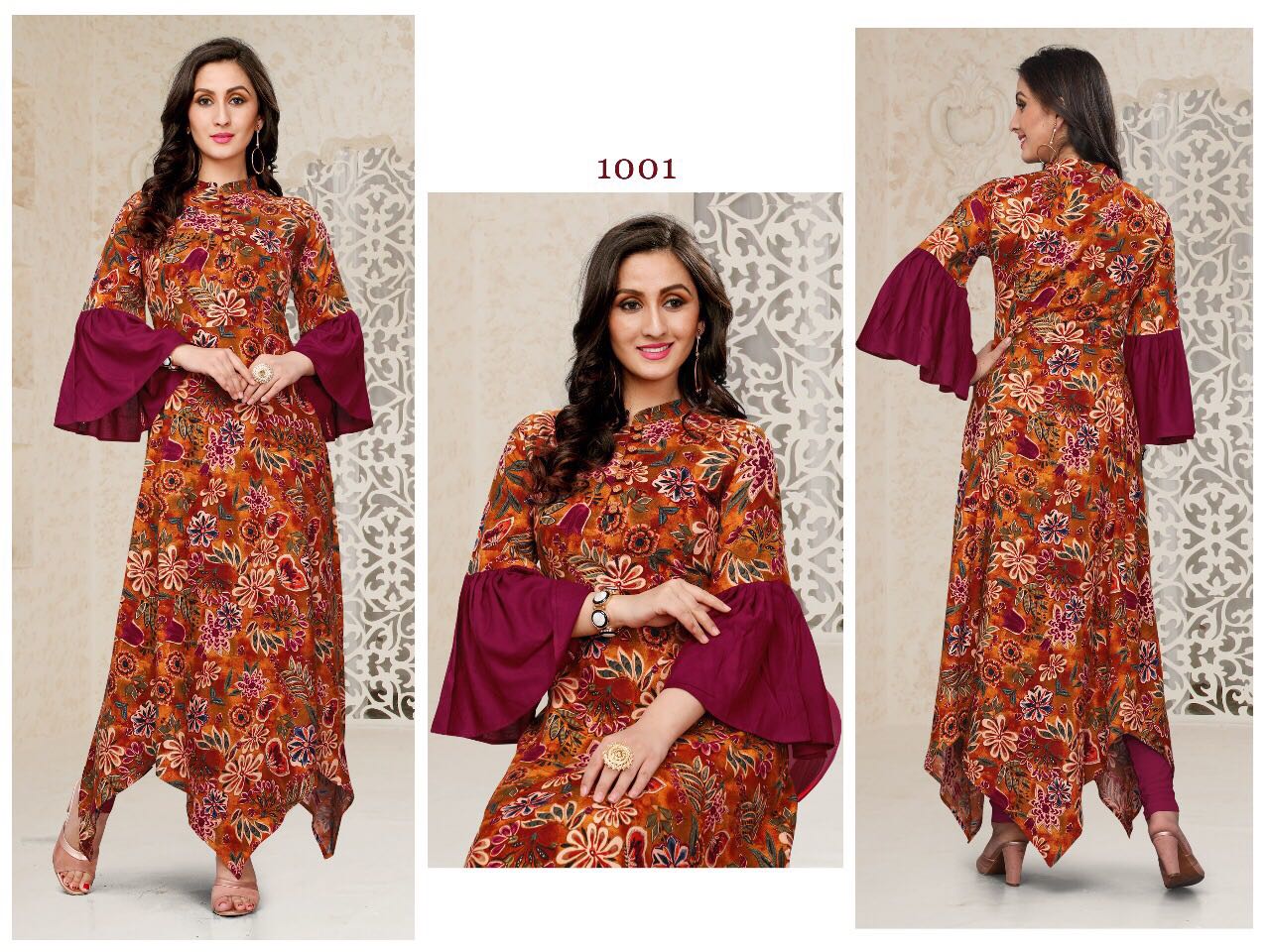Innayat By Jugnii 1001 To 1007 Series Stylish Colorful Fancy Beautiful Casual Wear & Ethnic Wear Viscose Rayon Printed Kurtis At Wholesale Price