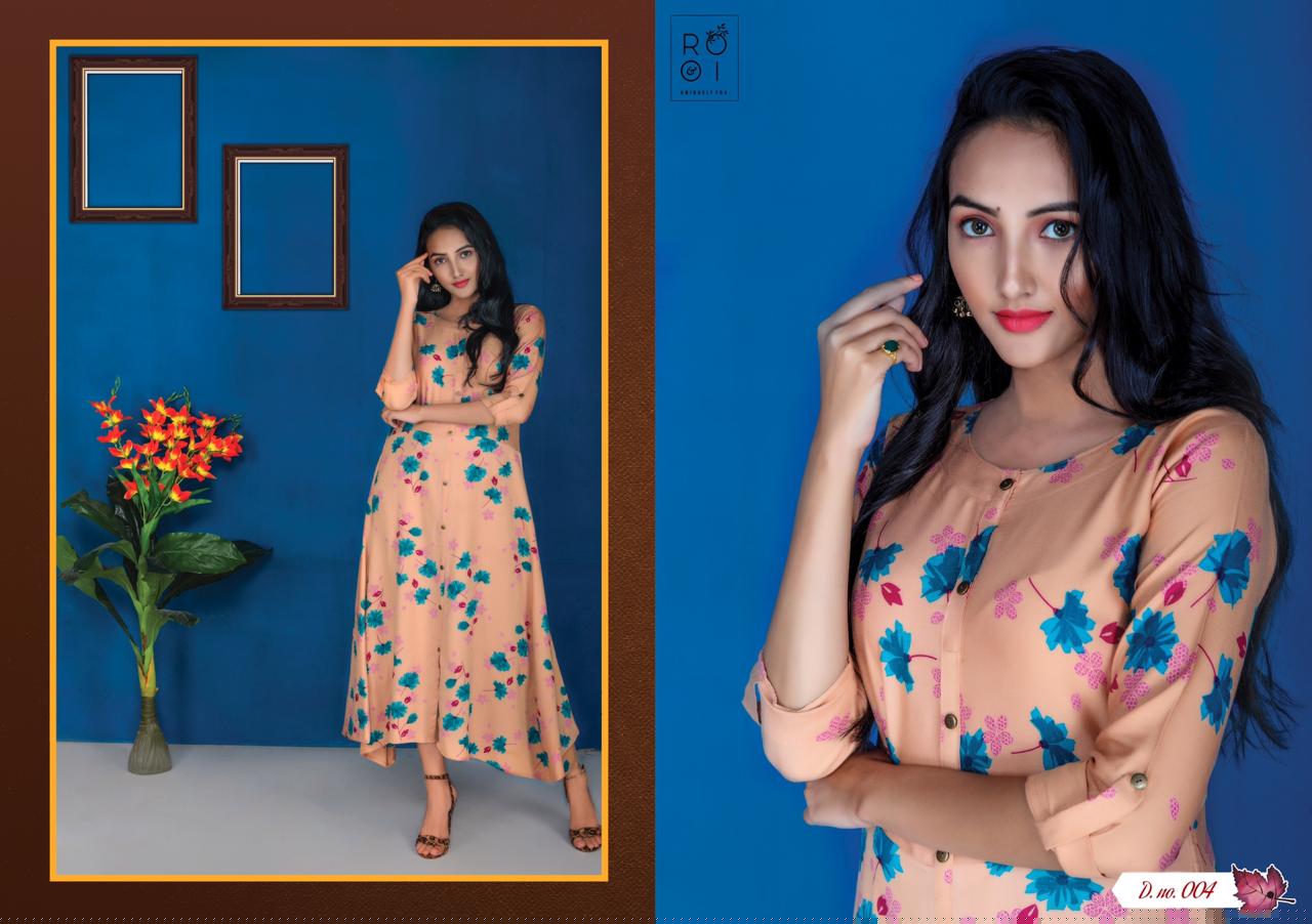 Innayat By Rooi 001 To 008 Series Beautiful Stylish Colorful Fancy Party Wear & Ethnic Wear & Ready To Wear Heavy Rayon Flex Kurtis At Wholesale Price