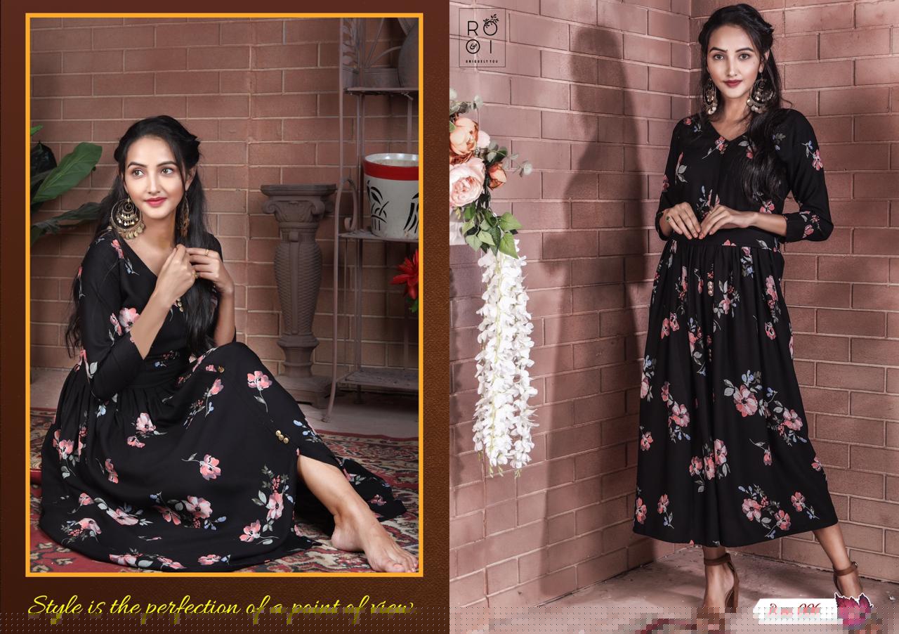 Innayat By Rooi 001 To 008 Series Beautiful Stylish Colorful Fancy Party Wear & Ethnic Wear & Ready To Wear Heavy Rayon Flex Kurtis At Wholesale Price