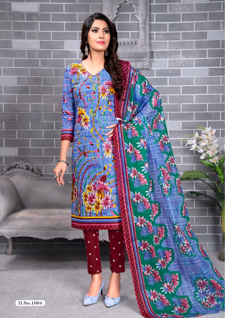Ipl 20-20 By Shree Meenaxi Cotton 1001 To 1012 Series Stylish Fancy Beautiful Colorful Casual Wear & Ethnic Wear Pure Cotton Printed Dresses At Wholesale Price
