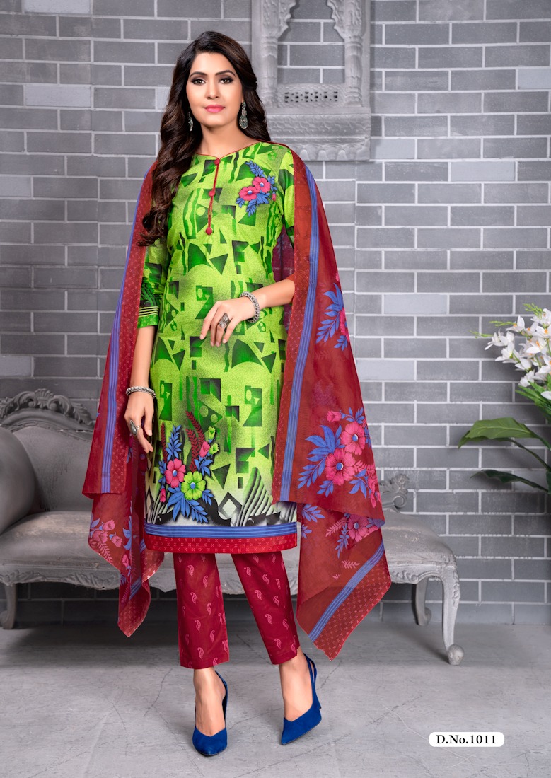 Ipl 20-20 By Shree Meenaxi Cotton 1001 To 1012 Series Stylish Fancy Beautiful Colorful Casual Wear & Ethnic Wear Pure Cotton Printed Dresses At Wholesale Price
