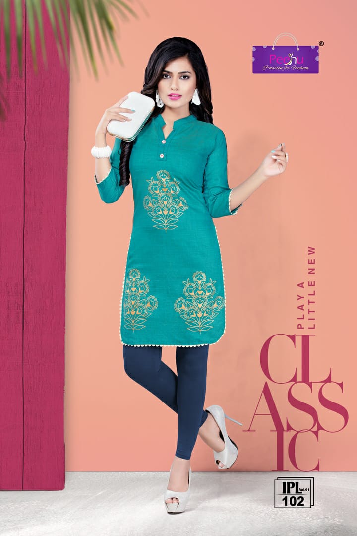 Ipl By Peehu 101 To 106 Series Stylish Fancy Beautiful Colorful Casual Wear & Ethnic Wear Rayon Two Tone Printed Kurtis At Wholesale Price